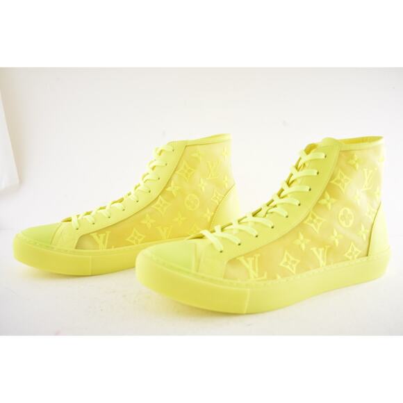 Louis Vuitton Luxembourg Tattoo Yellow Monogram High Top Sneaker UK 9 US 10 11 - Picture 10 of 13